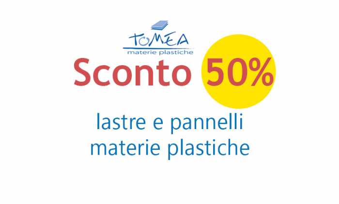 Sconto del 50% sulle lastre di plexiglass trasparente