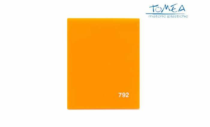 Plexiglass Colato Colorato Opal Arancione Chiaro 792 spessore 3mm
